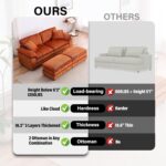 84.6 Oversized Double Chaise Lounges Indoor with 2 Ottoman