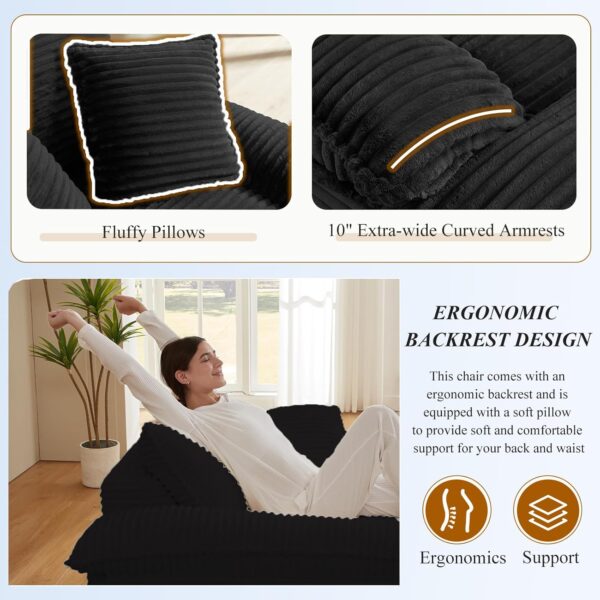 51'' Chaise Lounge Chair Indoor Boneless Sofa with Ottoman