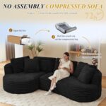 120'' Boneless Modular Sectional Curved Sofa No Assembly Required