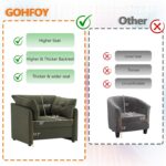 Oversized Accent Chair Indoor. Single Sofa Chair with Thick Soft Cushion. Chenille Fabric Large Comfy Reading Chair. Big Comfy Armchair Leisure Lounge Chair for Living Room. Bedroom (Green)