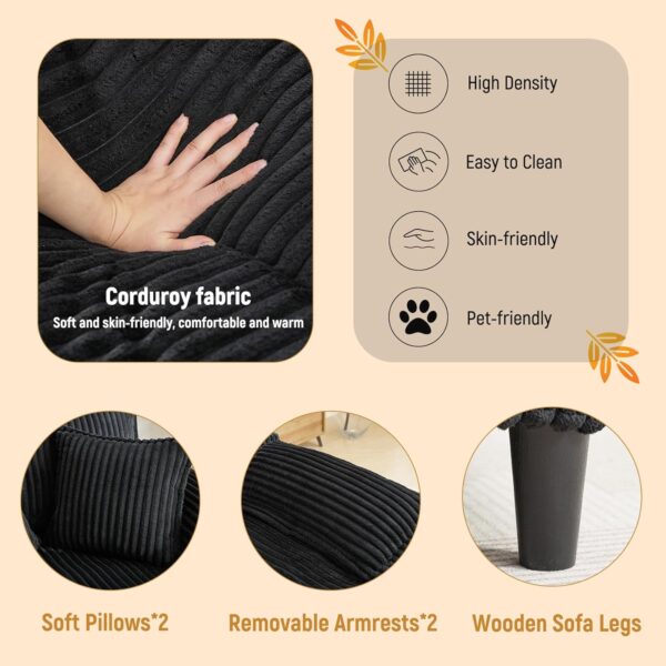 54.75" W Oversized Chaise Lounge Chair,Fluffy Cushioned Sofa Bed