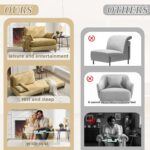 3-in-1 Convertible Folding Sofa Bed with Armrest for Small Spaces Living Room