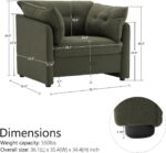 Oversized Accent Chair Indoor. Single Sofa Chair with Thick Soft Cushion. Chenille Fabric Large Comfy Reading Chair. Big Comfy Armchair Leisure Lounge Chair for Living Room. Bedroom (Green)