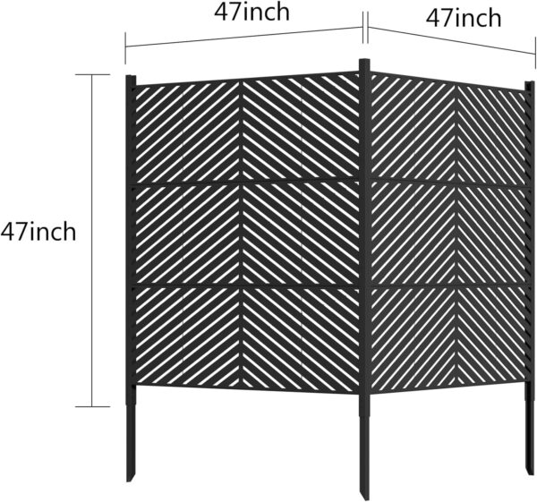 47 W x 47 H Outdoor Privacy Screen Fence Panels – Air Conditioner Fence Panels. Pool Equipment Enclosure. Trash Can Screens Fence Kit – Easy Installation & Multi-Purpose Security (Style 2)
