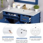 36 Bathroom Vanity with Sink. Modern Bathroom Cabinet. Single Basin Vanity Set with Storage Cabinet Doors Drawer for Guest Baths Master Suites or Rental Units.Small Bathrooms (Blue)