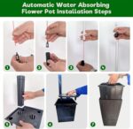 2 Pack Tall Planters for Indoor or Outdoor Plants. Self-Watering Pots with Drain Holes. 22-Inch High Faux Rattan Design Modern Tall Square Planter Box for Porch. Patio. Backyard (Pack of 2. Brown)