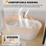 Acrylic Freestanding Bathtub. Stand Alone Soaking Tub. Extra Deep Cold Plunge Tub. Modern Free Standing Bath Tubs for Bathrooms (Gloss White. 67'')