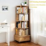 Rotating Bookshelf, 360° Display Round Spinning Bookshelf