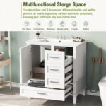 30 Bathroom Vanity with Sink and 4 Drawers & 1 Door Cabinet. Easy Assembly Modern Bathroom Vanities Storage Cabinet for Guest Baths Master Suites or Rental Units (White. 30 Inches)