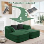 Double Chaise Lounge Chair Indoor Upholstered Boneless Sofa Bed