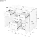 36'' Bathroom Vanity with Ceramic Sink Combo Set. Modern Freestanding Single Bathroom Cabinet with 4 Drawers & 2 Cabinets. Storage Cabinet. Solid Wood Frame Vanity Set (Black)