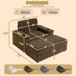 42 W Oversized Chaise Lounge Chair Indoor with Storage and Ottoman