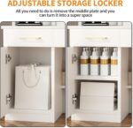 32'' Makeup Vanity Desk with Mirror and Lights. Large LED Mirror with 3 Color Modes. Makeup Vanity with Power Outlet & USB Ports. 6 Open Shelves & 2 Drawers for Women & Girls