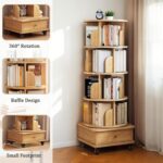 Rotating Bookshelf, 360° Display Round Spinning Bookshelf