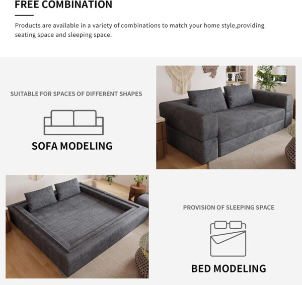 78 Inch Futon Sofa Bed 2-in-1 Folding Convertible Sofa Bed