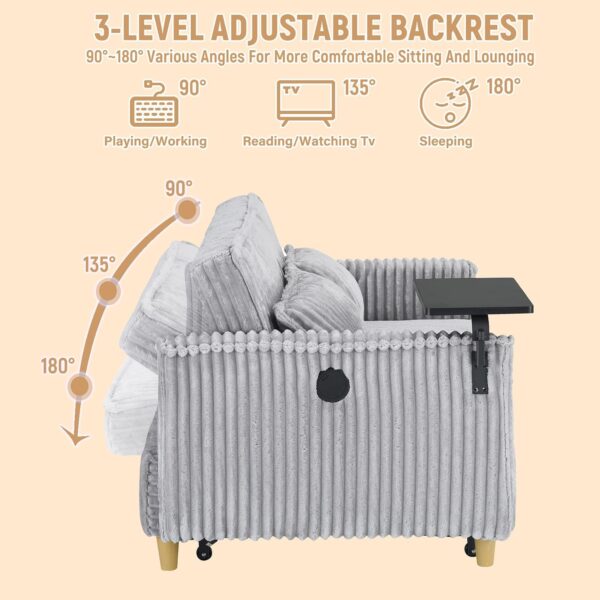 54 Convertible Sofa Bed. 3-in-1 Sleeper Sofa with Pull-Out Bed