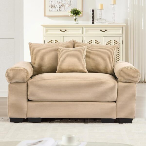 54.3 Oversized Accent Chair. Corduroy Armchair. 24in Extra Deep Seats. Modern Lounge Chair. Upholstered Reading Chair for Living Room & Bedroom