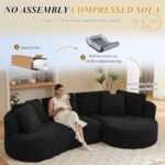 120'' Boneless Modular Sectional Curved Sofa. No Assembly Required