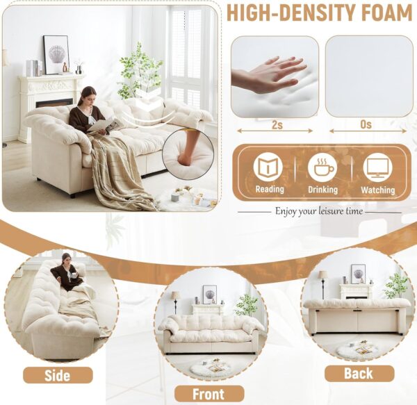 99.2" Chenille Modern Comfort Deep Seat Sofa for Living Room