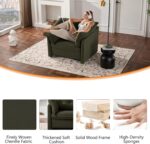 Oversized Accent Chair Indoor. Single Sofa Chair with Thick Soft Cushion. Chenille Fabric Large Comfy Reading Chair. Big Comfy Armchair Leisure Lounge Chair for Living Room. Bedroom (Green)