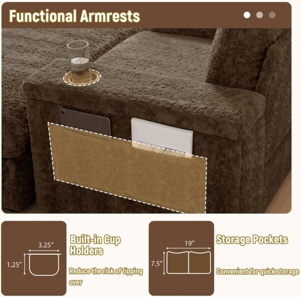 42 W Oversized Chaise Lounge Chair Indoor with Storage and Ottoman