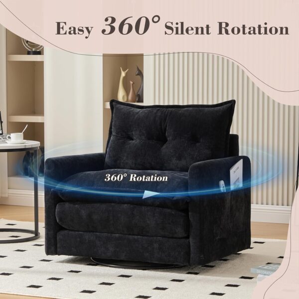 Oversized 360° Swivel Accent Nursing Armchair for Living Room Bedroom Reading