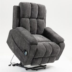 Power Lift Recliner Chair for Elderly. Lazy Recliner Chair with Massage and Heating. Extra Wide Recliner Seat with Cup Holder