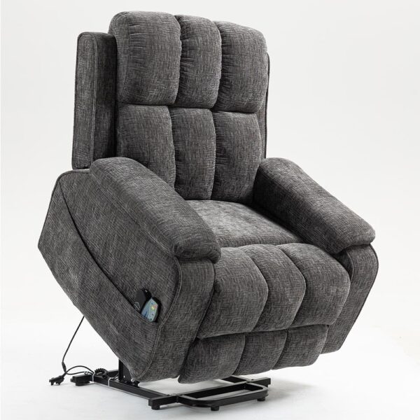 Power Lift Recliner Chair for Elderly. Lazy Recliner Chair with Massage and Heating. Extra Wide Recliner Seat with Cup Holder