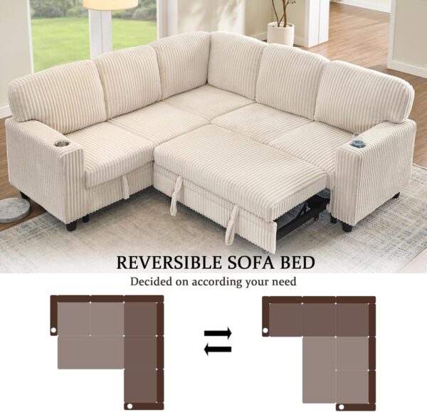 81'' Modular Sectional Sleeper Sofa with Pull Out Bed