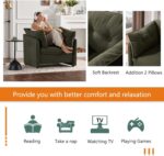 Oversized Accent Chair Indoor. Single Sofa Chair with Thick Soft Cushion. Chenille Fabric Large Comfy Reading Chair. Big Comfy Armchair Leisure Lounge Chair for Living Room. Bedroom (Green)