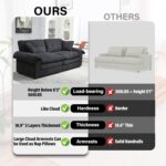 84 Loveseat Sofa Couches for Living Room for Small Spaces (Black)