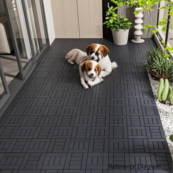 Interlocking Tile 44PCS. DIY Module Interlocking Decking Tiles. Plastic Interlocking Drainage Floor Tiles. Floor Tile Outdoor and Indoor for Porch. Poolside. Balcony. Backyard