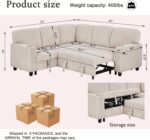 81'' Modular Sectional Sleeper Sofa with Pull Out Bed