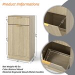 10 Gallon Tilt Out Kitchen Trash Can Cabinet. Wooden Garbage Can Cabinet with Wave-Textured & Hideaway Drawer. Free-Standing Laundry Hamper. 13.8 D x 19 W x 34.3 H (Natural Finish)