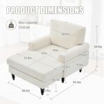 Oversized Sleeper Chair Sofa Bed with Side Pockets for Living Room