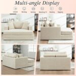 56'' Oversized Chaise Lounge Chair Chenille Accent Chair Sofa Recliner Bed for Living Room