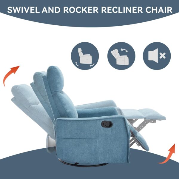 360° Electric Glider Rocking Nursery Recliner Chair with Heat and Massage for Women