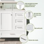 30 Bathroom Vanity with Sink and 4 Drawers & 1 Door Cabinet. Easy Assembly Modern Bathroom Vanities Storage Cabinet for Guest Baths Master Suites or Rental Units (White. 30 Inches)