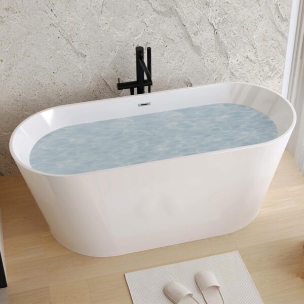 Acrylic Freestanding Bathtub. Stand Alone Soaking Tub. Extra Deep Cold Plunge Tub. Modern Free Standing Bath Tubs for Bathrooms (Gloss White. 67'')