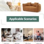 Giant Bean Bag Chairs Loveseat for Adults. Oversized Bean Bag Couch. Memory Foam Filled Floor Lounge Chair. Lazy Floor Sofa Chair with Armrests for Living Room. Bedroom. Apartment (2. Yellow)