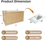 30'' Fluted Bathroom Vanity with Sink Combo. Floating Sink Bathroom Vanity Wall-Mounted Bath Room Vanities with Drawers. Bath Storage Cabinet (Wood)
