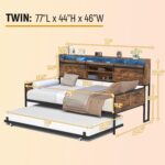 77'' Twin Daybed with Trundle for Bedroom and Guest Room