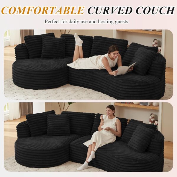 120'' Boneless Modular Sectional Curved Sofa No Assembly Required