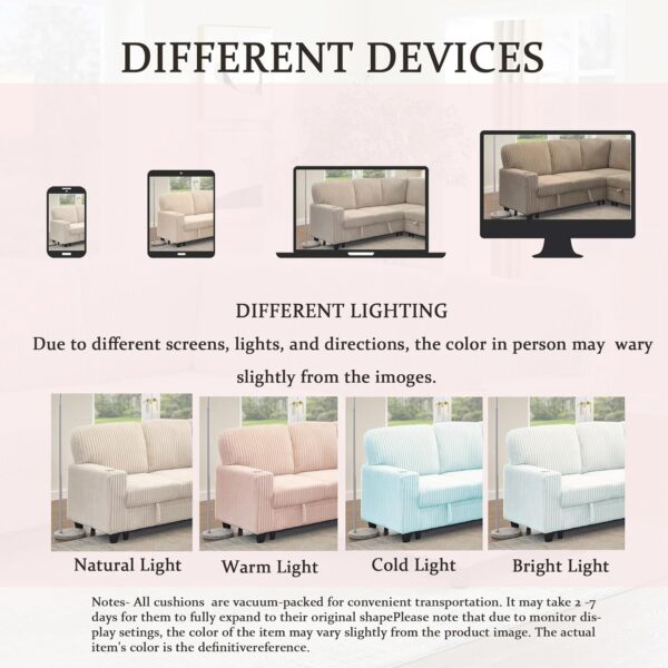 81'' Modular Sectional Sleeper Sofa with Pull Out Bed