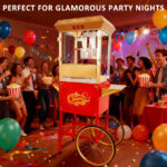 16oz Commercial Popcorn Machine with Cart, (Red)