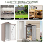 Outdoor Storage Shed, Metal Garden Tool Shed with a Solid Lock System