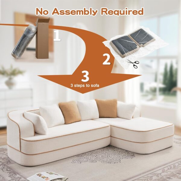 106 L-Shaped Boneless Couches for Living Room No Assembly Required