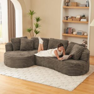 120'' Boneless Modular Sectional Curved Sofa No Assembly Required