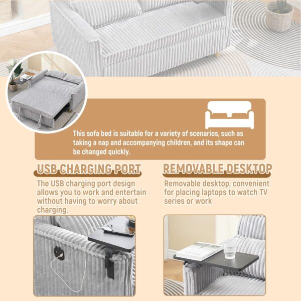 54 Convertible Sofa Bed. 3-in-1 Sleeper Sofa with Pull-Out Bed