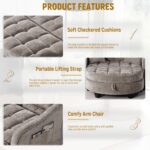 Convertible Futon Sofa Bed 54'' Futon Couch with Storage Ottoman